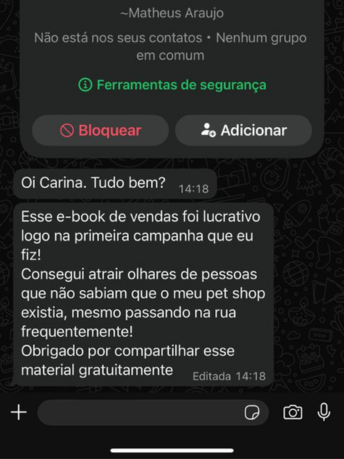 Feedback de aluno - Matheus